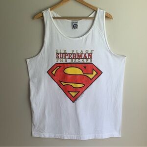 Vintage Six Flags DC Superheroes Superman Men’s Tank Top Size L Made in USA